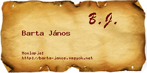 Barta János névjegykártya