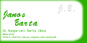 janos barta business card